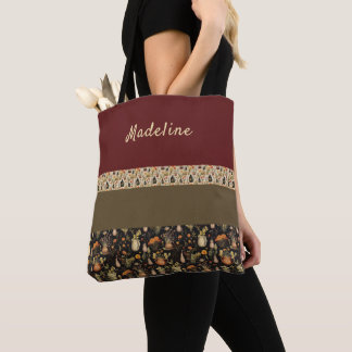 Boho-Chic Cranberry & Green Tote Bag Tasche