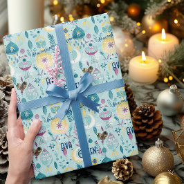 Boho Chic Custom Wrapping Paper mit floralen Motiv Geschenkpapier