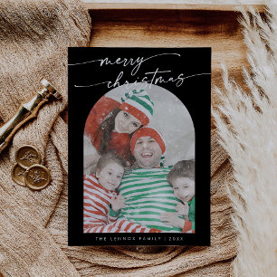 Boho Chic Dark Black Fun Family Foto Weihnachten
