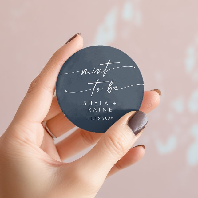 Boho Chic Dark Navy Mint Bleu Pour Être Sticker Fa (Boho Chic Dark Navy Blue Mint To Be Favor Sticker)