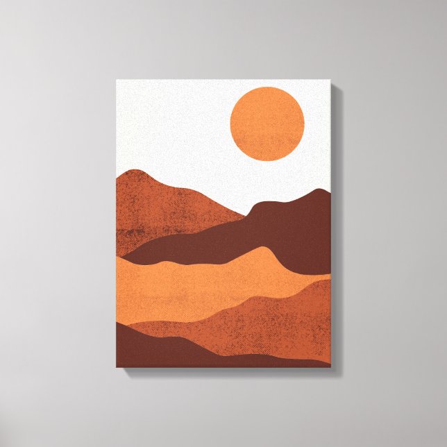 Boho Chic Desert Mountains Landschaft Leinwanddruck (Vorderseite)