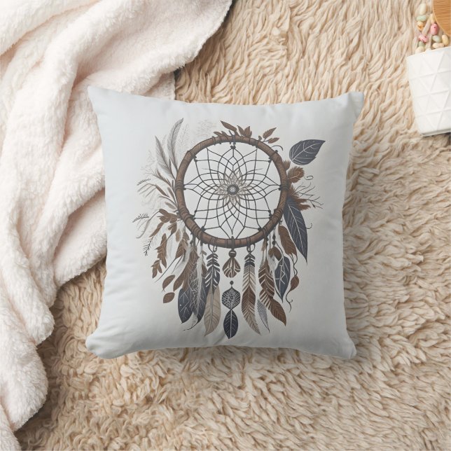 Boho Chic Dreamcatcher Earthy Toned Infarm Kissen (Decke)