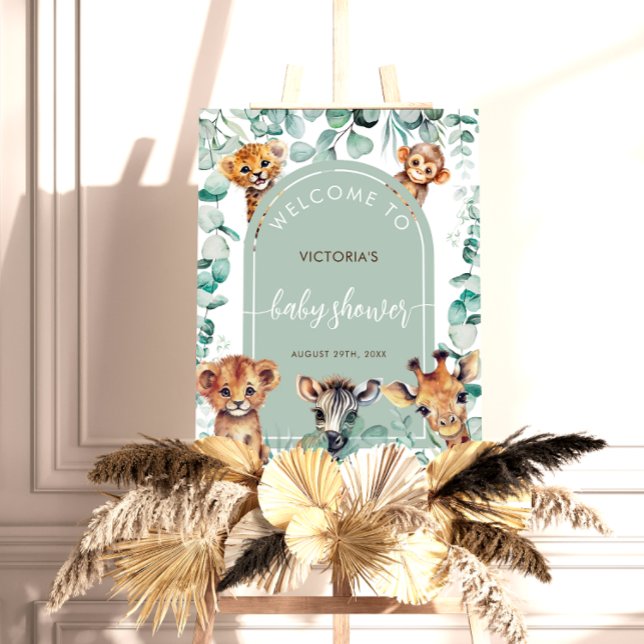 Boho-Chic-Dschungeltiere-Baby-Shower-Willkommenssc Poster (Von Creator hochgeladen)