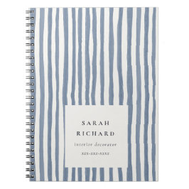 Boho Chic Dunstblaues Wasserfarbe-Handgemalte Stre Notizblock