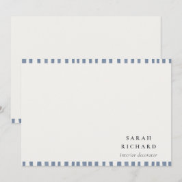 Boho Chic Dusky Blue Watercolor Hand Drawn Strips Mitteilungskarte