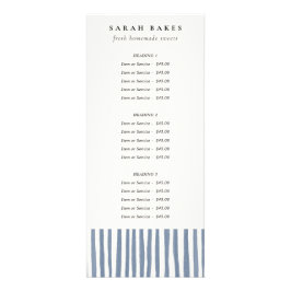 Boho Chic Dusky Blue Watercolor Hand Drawn Strips Werbekarte