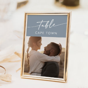 Boho Chic Dusty Blue Foto Tischnummern