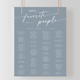 Boho Chic Dusty Blue Printable Seekarte Poster