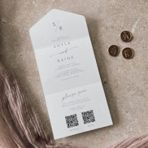 Boho Chic Dusty Lila Dual QR Code Wedding