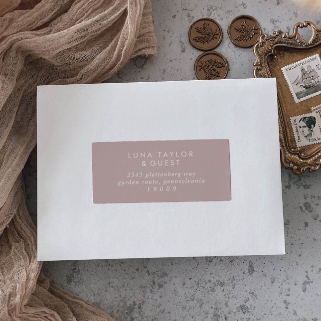 Boho Chic Dusty Rose Pink Guest Address Labels (Von Creator hochgeladen)