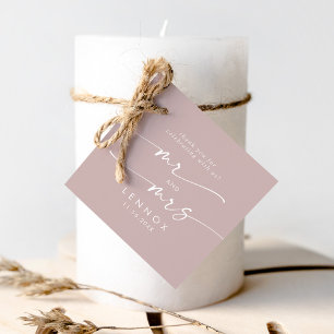 Boho Chic Dusty Rose Pink Mr. and Mrs Wedding Geschenkanhänger