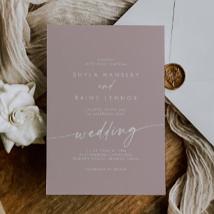 Boho Chic Dusty Rose Pink Wedding Einladung