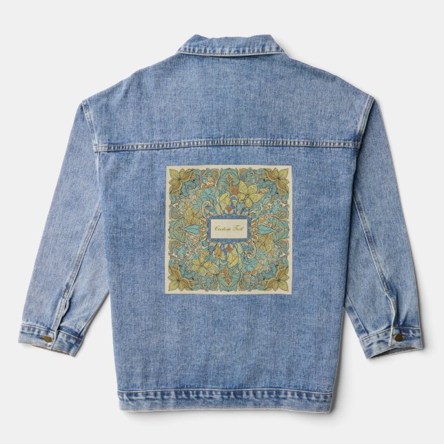Boho Chic Embroidered-Look Custom Denim Jacket Jeansjacke (Rückseite)