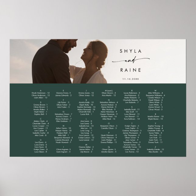 Boho Chic Emerald Green Picture Seekarte Poster (Vorne)