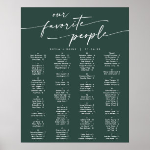 Boho Chic Emerald Green Printable Seekarte Poster