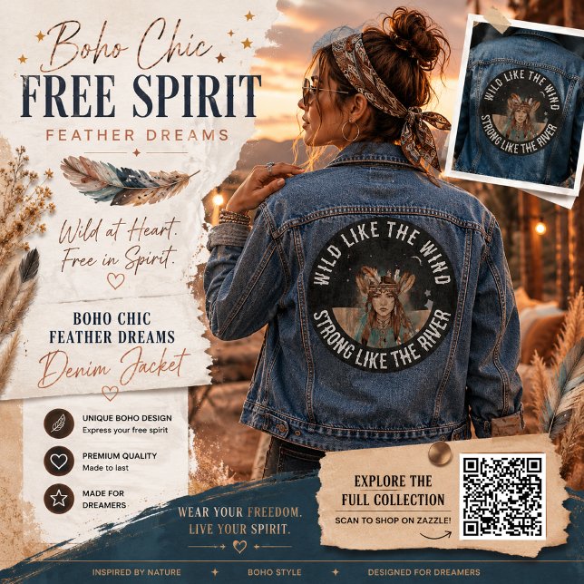 Boho Chic Esprit Libre Rêves de Plumes  (Créateur téléchargé)