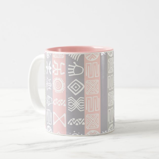 Boho-chic Ethnic Personnalisé 15e Anniversaire Mug (Devant gauche)