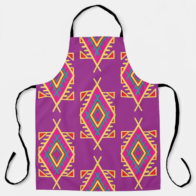 Boho Chic: Ethnische nahtlose Ornamente Schürze (Vorderseite)