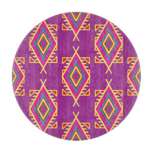 Boho Chic: Ethnisches nahtloses Ornament Schneidebrett