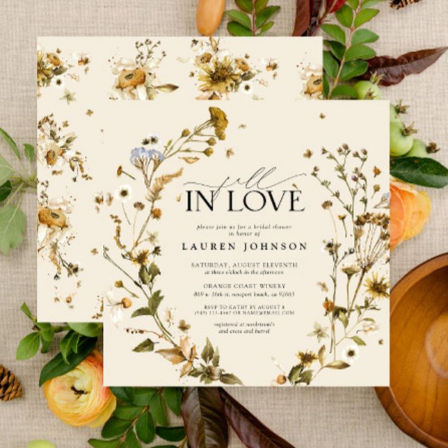Boho Chic Fall in Liebe Wildblume Brautparty Einladung (Bridal Shower Invitation)