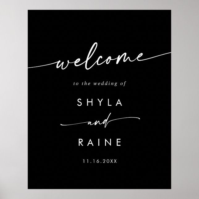Boho Chic FARBE EDITABLE DIY Wedding Begrüßungszei Poster (Vorne)