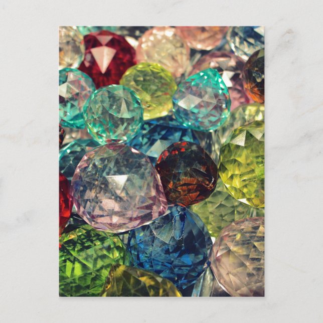 Boho Chic: Farbenfrohe Glasperlen Postkarte (Vorderseite)