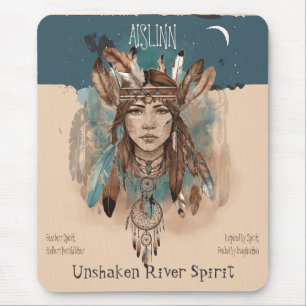 Boho Chic Fearless Girl Artwork mit Ruler Edge Mousepad