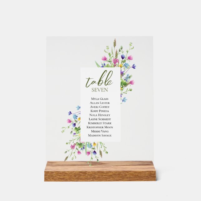 Boho chic Fleur sauvage Script Mariage assise (Recto)