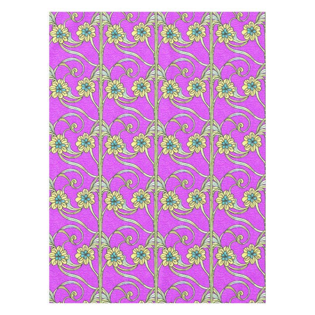 Boho Chic Floral Art Nouveau Tischdecke (Vorderseite)