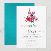 Boho Chic Floral Couples Dusche Weinprobe