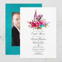 Boho Chic Floral Couples Dusche Weinprobe Invit Einladung