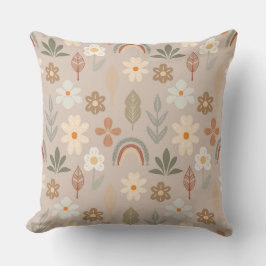 Boho Chic Floral Earthtone  Kissen