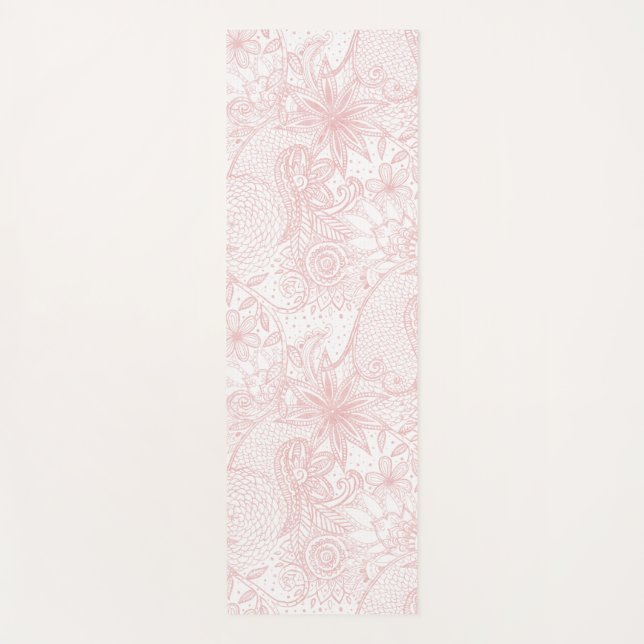 Boho chic floral henna mandala Bild Yogamatte (Vorderseite)