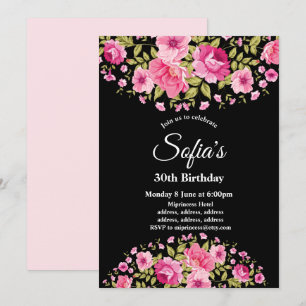 boho chic floral invitation fête d'anniversaire