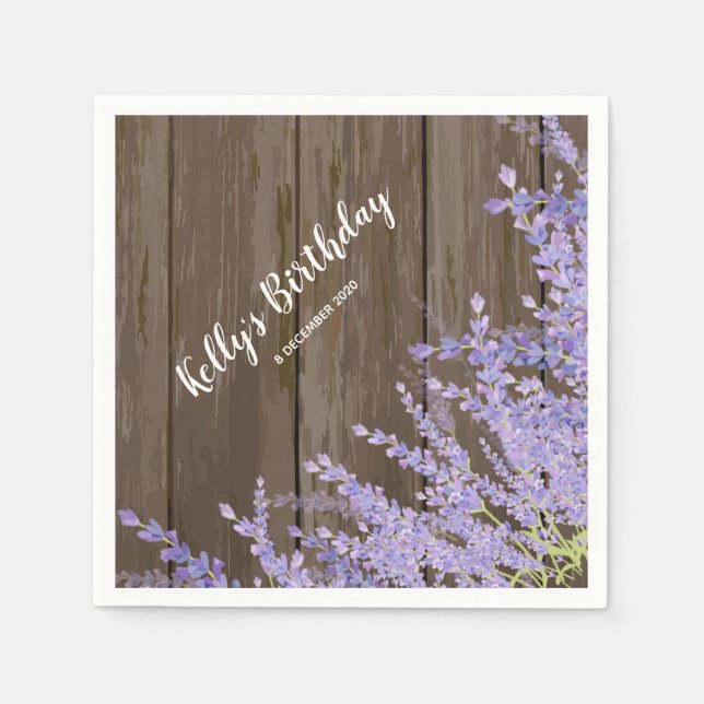 boho chic floral, lavening, Cocktail Paper Napkins Serviette (Vorderseite)
