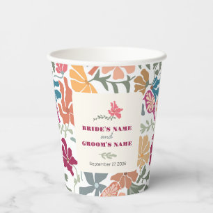 Boho Chic Floral Mitte des Jahrhunderts Retro Hoch Pappbecher