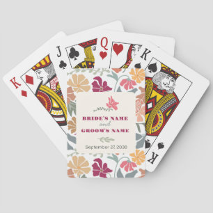 Boho Chic Floral Mitte des Jahrhunderts Retro Hoch Spielkarten