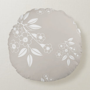 Boho Chic Floral Pattern Ästhetik Rundes Kissen