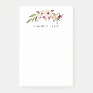 Boho Chic Floral Personalisiert Post-it Notes Klebezettel