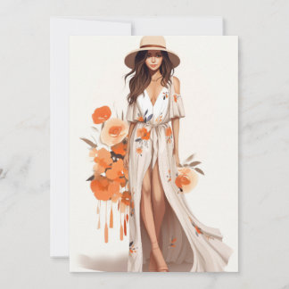 Boho Chic Floral Postcard