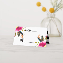Boho Chic Floral Tischnummer Platzkarte