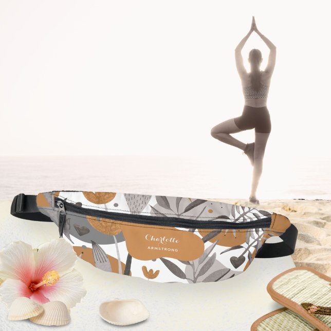 Boho Chic Floral Votre Nom Citation (Boho Chic Floral Your Name Quote Fanny Pack ©Susanne Sachers - Sunny Wanderlust 🌞✈️)