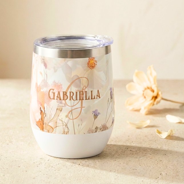 Boho Chic Floral Watercolor Monogram (Von Creator hochgeladen)