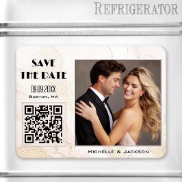 Boho Chic Foto QR-Code Save the Date Magnet