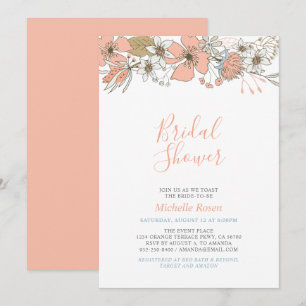 Boho Chic Frühlingsflorales Braut-Hochzeitsduschei Einladung