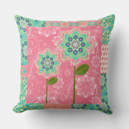 BOHO Chic Fun Whimsical Bright Hütte Mod Floral Kissen