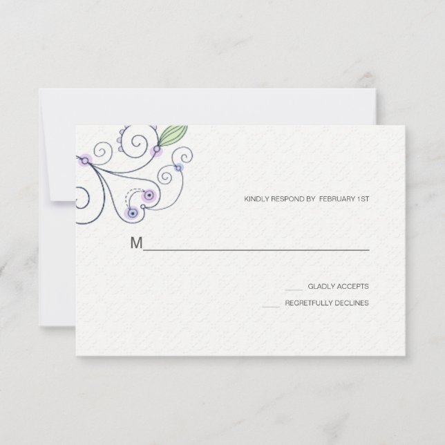 BOHO Chic Garden Hochzeit Lila UAWG RSVP Karte (Vorderseite)