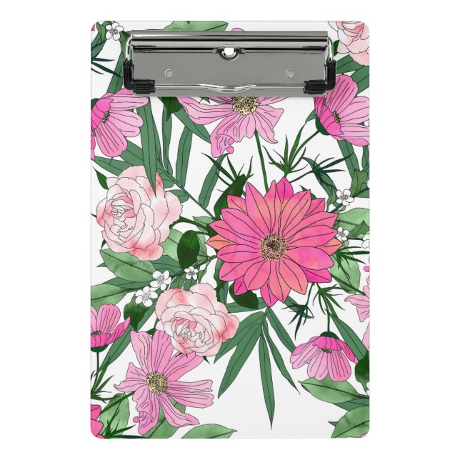 Boho-chic-Gartendesign mit Blumen Mini Klemmbrett (Vorderseite)