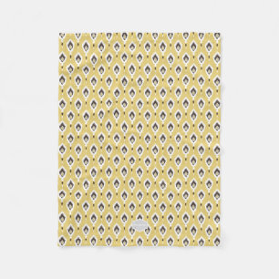 Boho-chic gelbes Ikat-Tribalmuster-Monogramm Fleecedecke