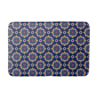 Boho Chic Geometric Floral Pattern Badematte